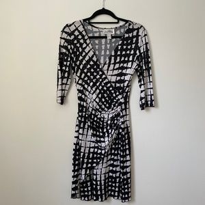 Joseph Ribkoff Vintage V-Neck Wrap Midi Dress